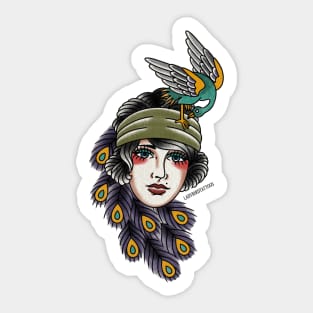 Peacock Lady Head/Face Sticker